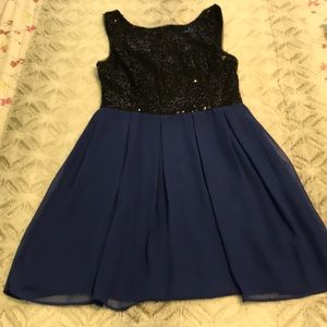 Cute Black and Blue Sequin Dress